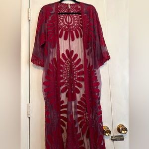 Wine Lace Coverup